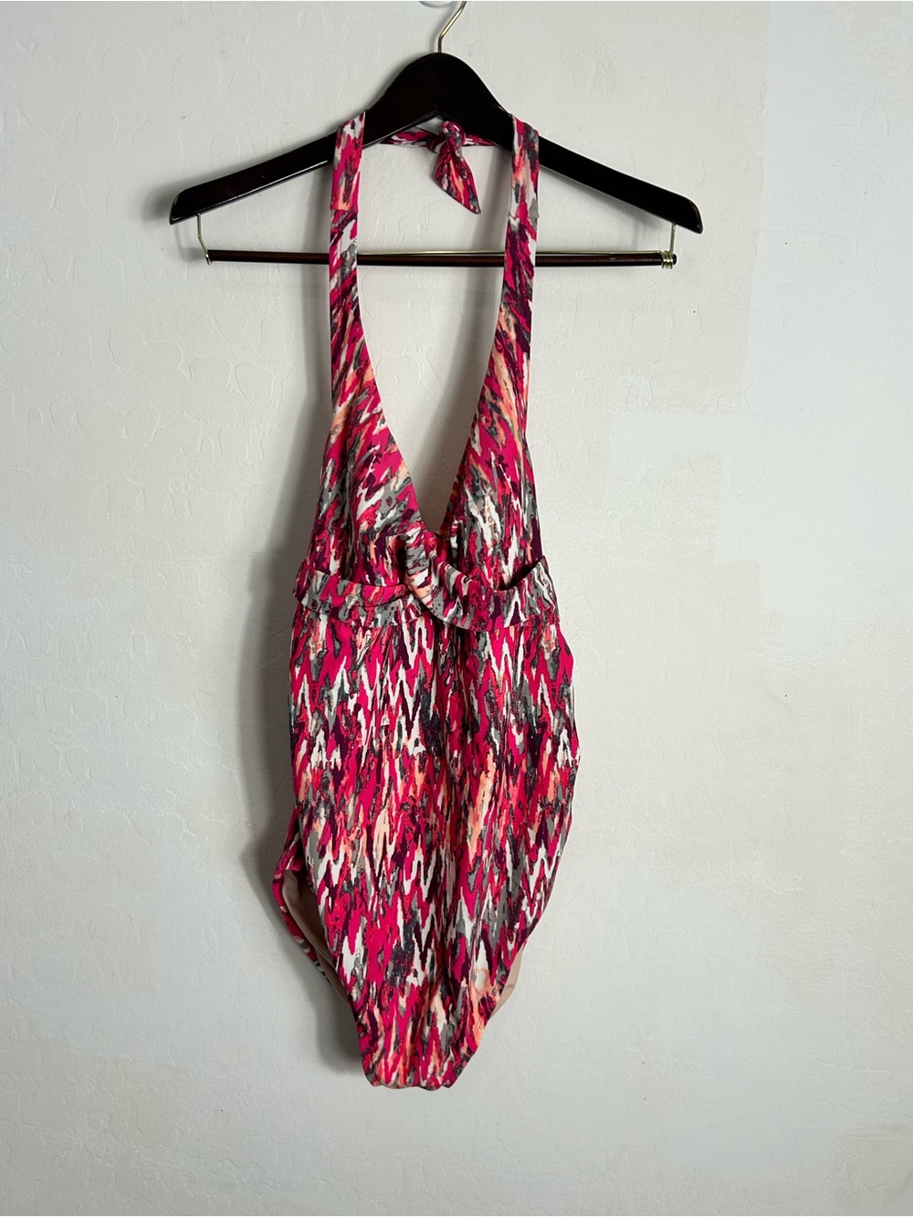 Isabel Maternity by Ingrid & Isabel Pink Patterned Halter One-Piece Swimsuit